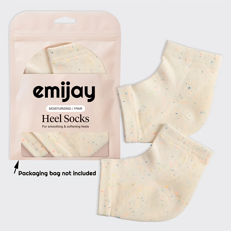 TEMU 1 Pair Unisex Moisturizing Socks, Heel Protection Gel Anti-cracking Socks, Gel Padding Socks For Dry And Cracked Heels, Spa Sleep Socks For