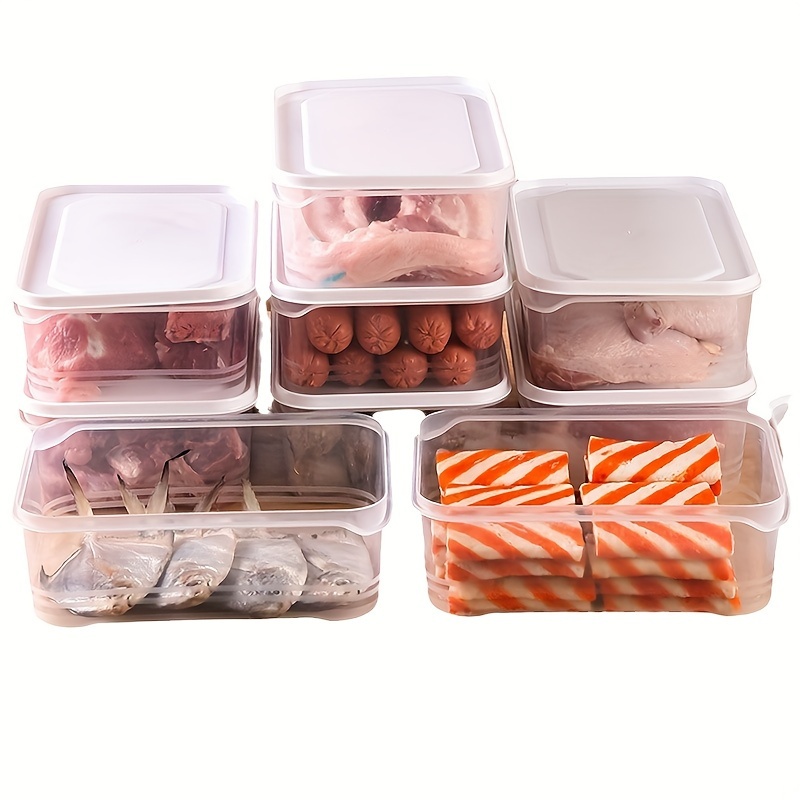 10 pack   bpa free pp material transparent refrigerator organizer bins with removable covers uncharged food storage containers for meat produce and lunch boxes kitchen accessories for dining and camping Product details 6