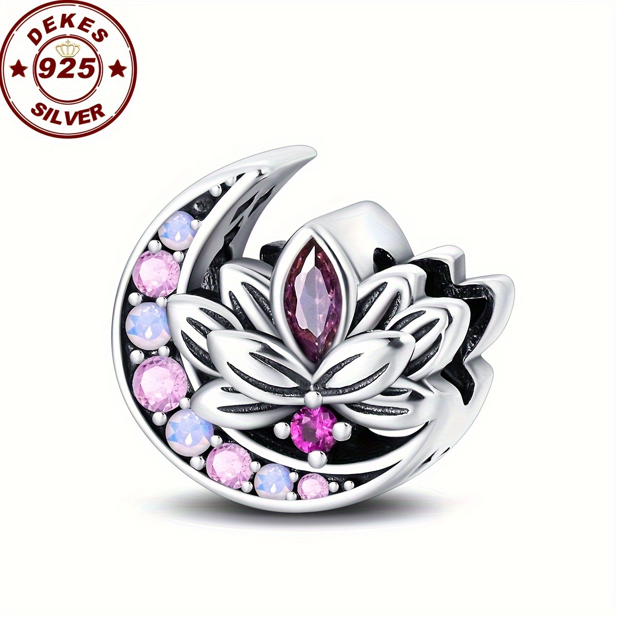 

Elegant 925 Sterling Silvery For Lotus Charm - Diy Bracelets & Necklaces, Ideal Jewelry Gift, 3g