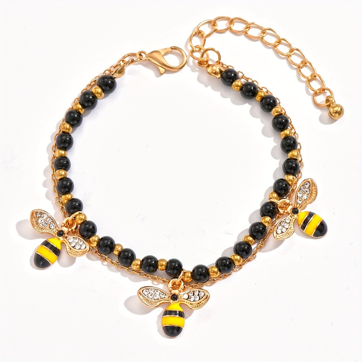 Fashion Women's Bohemian Beaded Animals Bee Double Layer Creative Cute