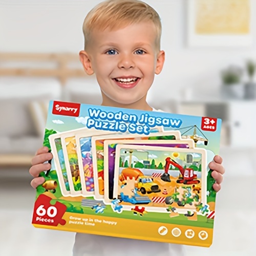 Wooden Puzzles For Kids Ages 4-6, 6 Packs 60pcs Jigsaw Puzzles Preschool Educational Toys Gifts For Children Ages 4-8, Kids Puzzles For 4+ Year Olds Boys Girls, Wood Puzzles Ages 3 4 5 6 7 8