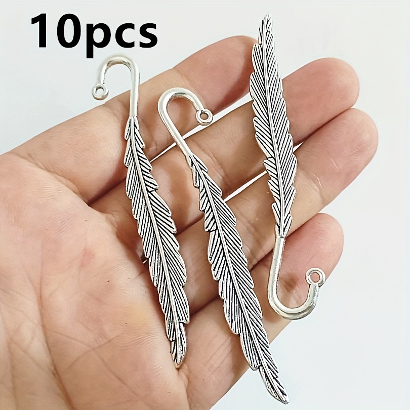 TEMU 10 Alloy Feather Bookmarks - Handmade Creative Additions With Exquisite Details - Suitable For Book Lovers And Literature Enthusiasts