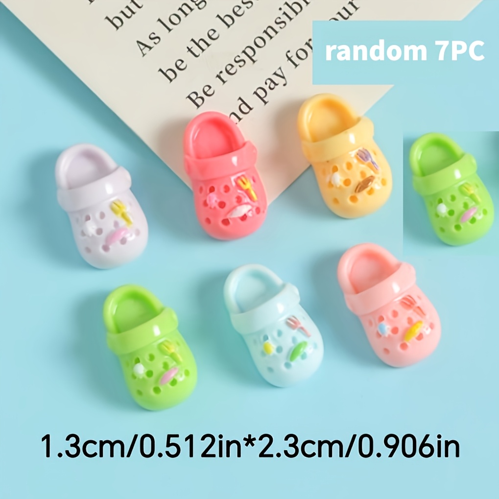 TEMU 7pcs Set Of Random Color Clogs Resin Refrigerator Magnets, Decorative Fridge Magnet Set, Suitable For Kitchen, Office, And Home Decor, For