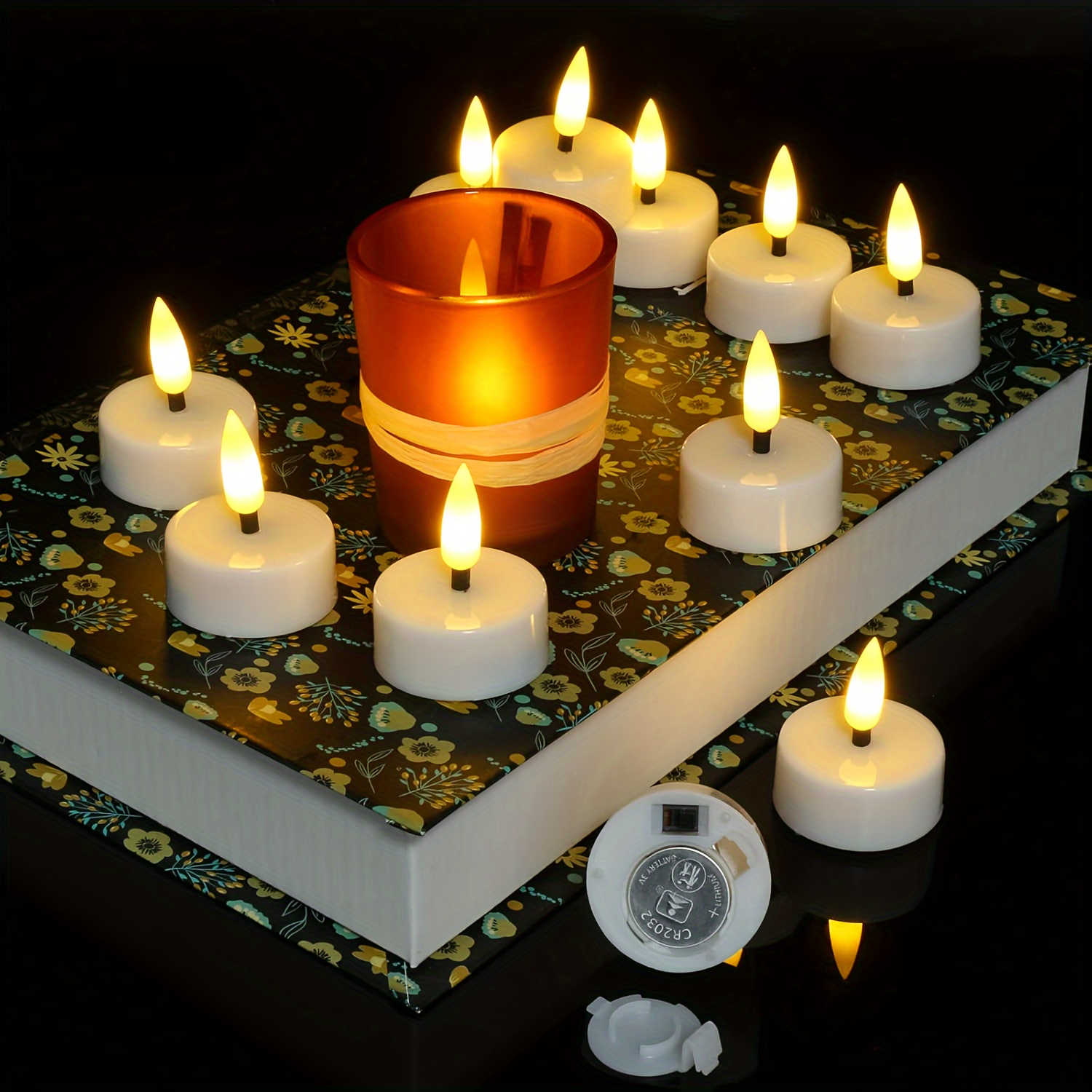 Remote Control LED Tea Wax Candles with 130-Hour Battery Life