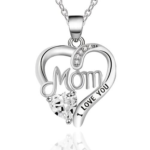 a mom heart shaped pendant necklace with exquisite design fashionable and elegant luxury collarbone chain multifunctional jewelry mothers day gift fashionable womens necklace