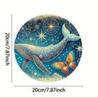 8x8 round metal wall art marine animal design bars cafes clubs kitchen decor