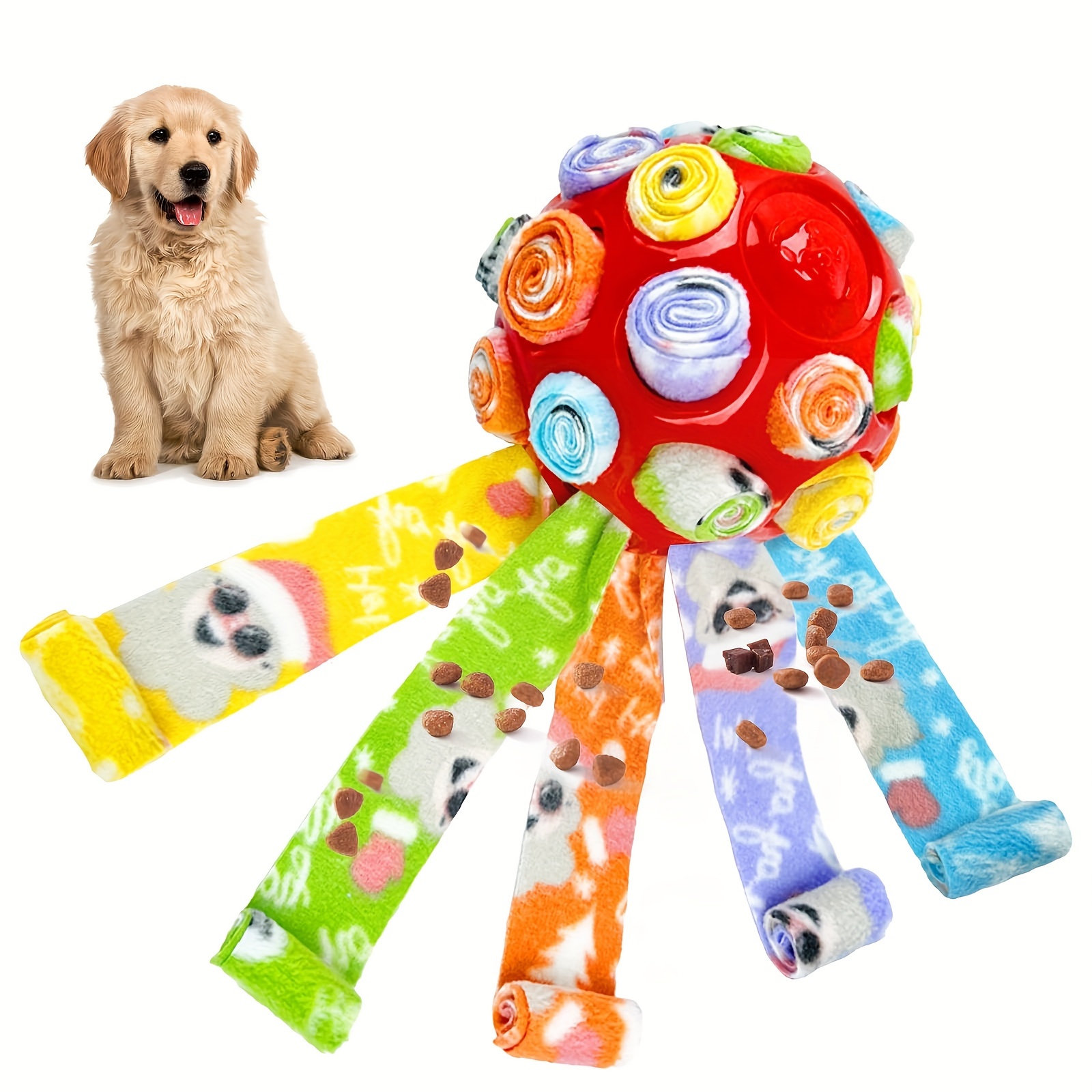 

1pc Interactive Dog Snuffle Ball Toy, Energy Consumption & Training, Colorful Polyester Puzzle Toy