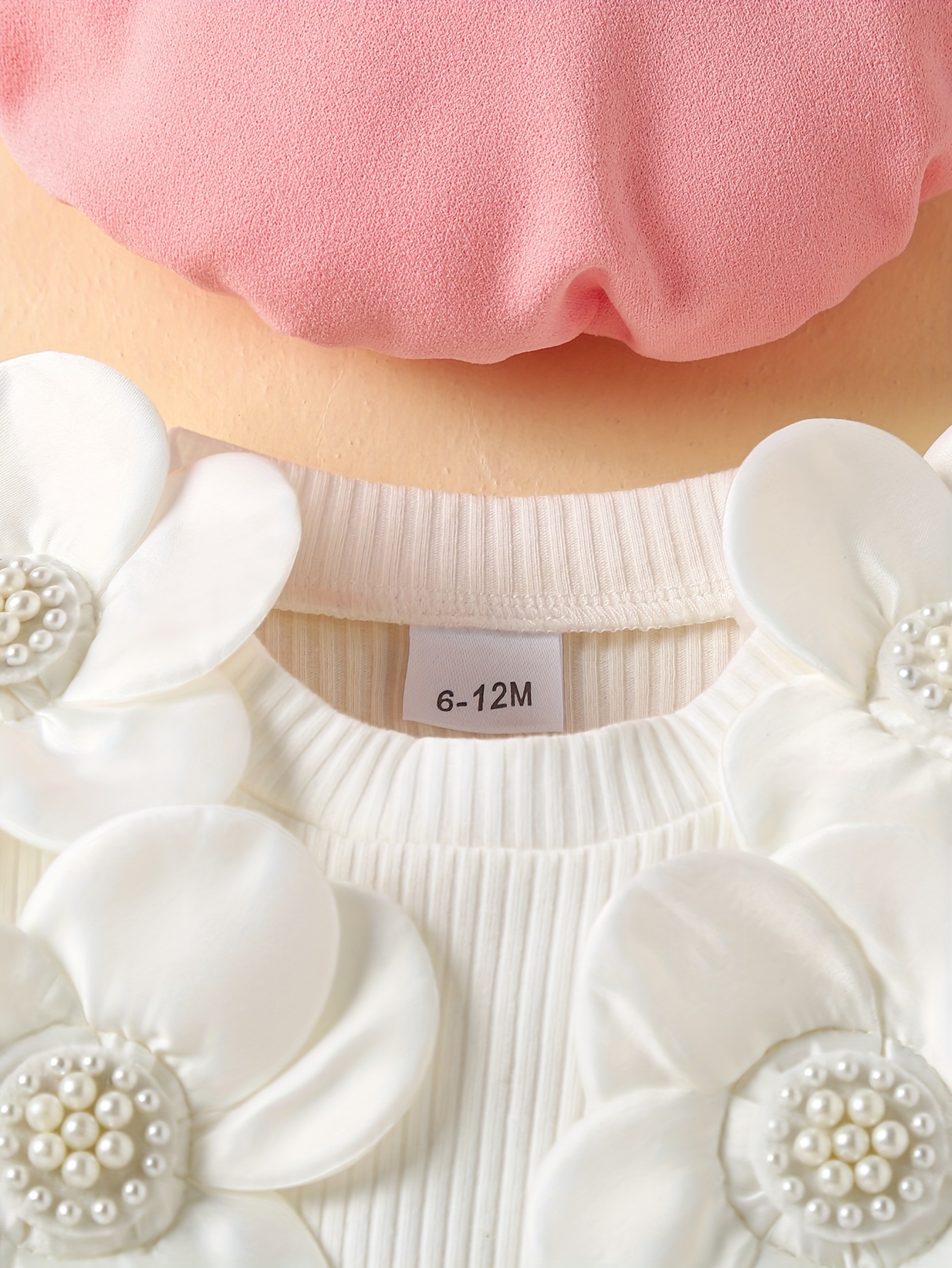 newborn baby girls set 3pcs spring autumn fashionable dress with   bow and floral embellishments long sleeve half length skirt with hat   outdoor Product details 9
