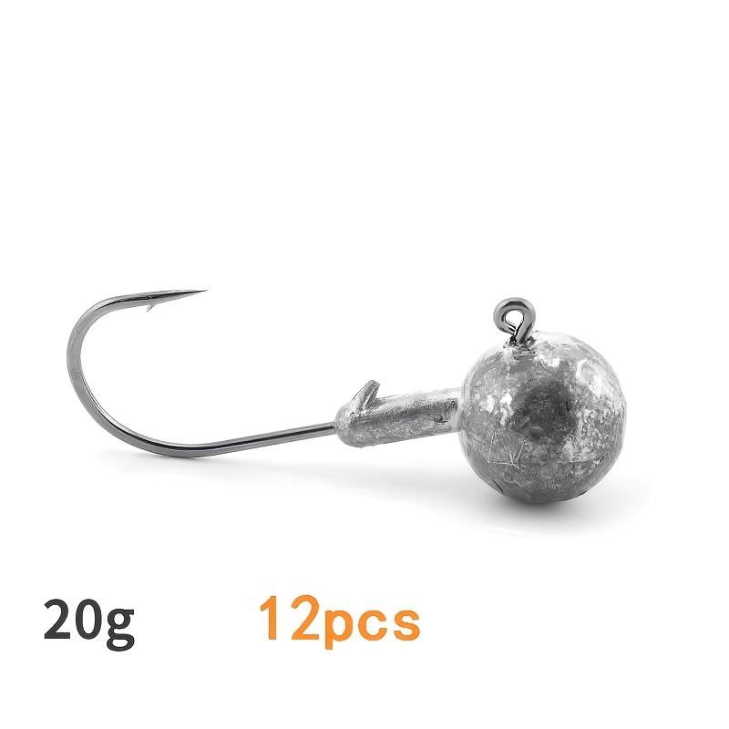 TEMU Paquete de 12 anzuelos con cabeza de plomo, señuelo, anzuelo anti-buje mejorado, anzuelo especial para con de en T y colgante