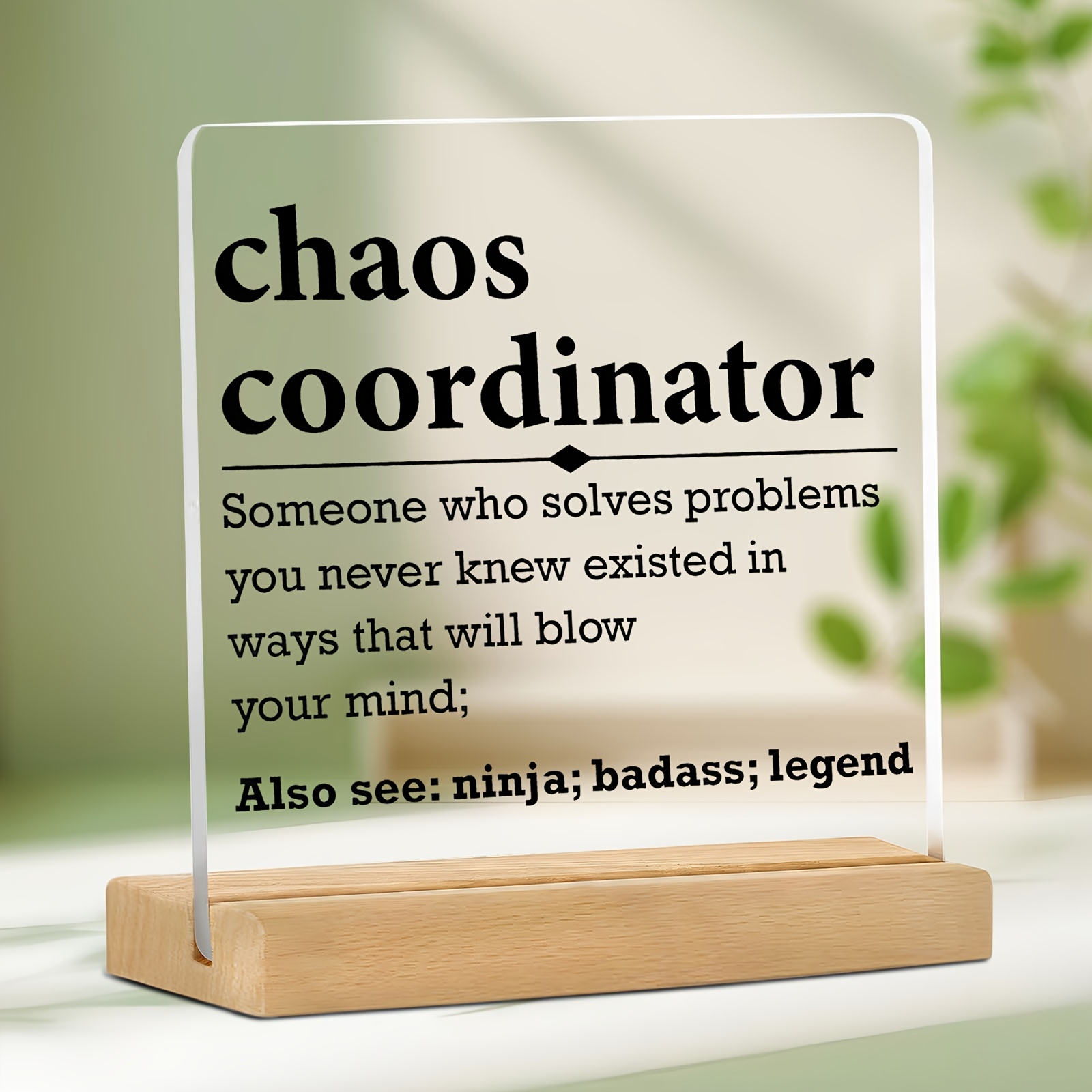 TEMU [2D ] El Coordinador del Define un Letrero de Escritorio Acrílico - una Decoración de Escritorio Sin Adecuada para Oficinas en Casa, para