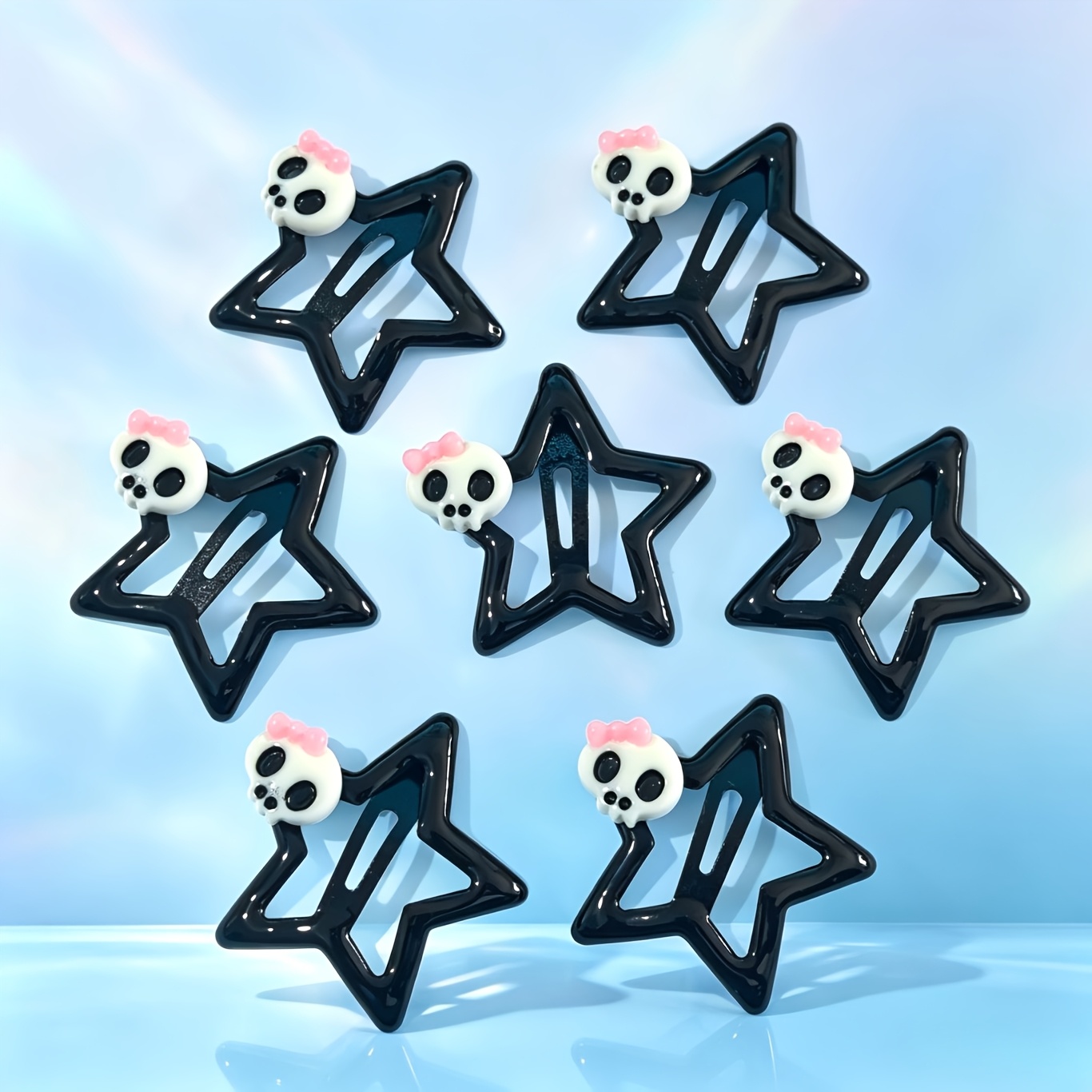 TEMU Cute Five-pointed Star And Bow Hair Clips, Suitable For Back-to-school Gifts And Daily Wear, Valentine's Day Claw Hair Clips, Suitable For