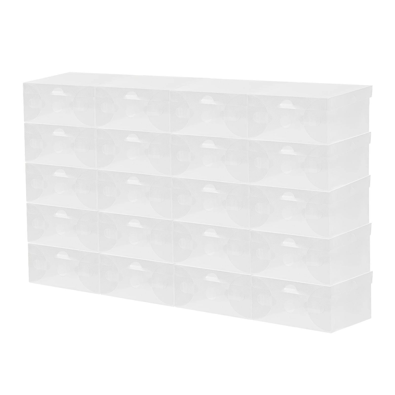 TEMU 20 stuks Transparante Schoenopbergdozen, Opvouwbare Schoenendozen, Plastic Schoenendozen (28 x 18 x 10 cm) voor Dames, Heren, Sportschoenen,