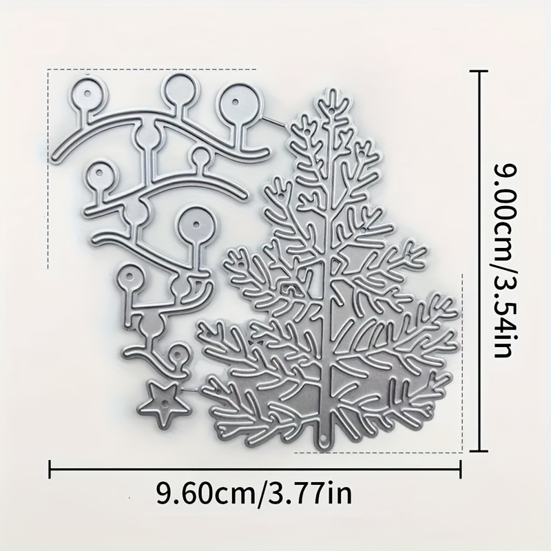 Image of 1pc Christmas Tree Metal Die Cuts, Christmas Tree Light Cutting Dies Cut Stencils For Scrapbooking Photo Decorative Embossing Paper Dies For Scrapbooking Card Making