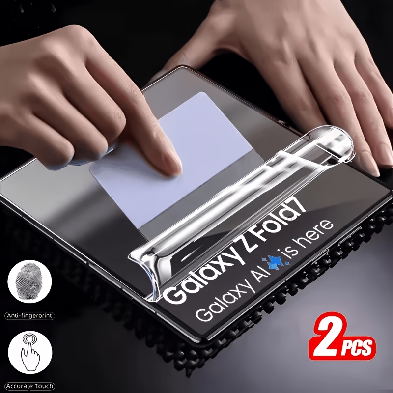 TEMU 2-pack Hydrogel Hd Film For Galaxy Z Fold 7/6/5. This Screen Protector Provides High-definition , Scratch Resistance, Anti-fingerprint , And
