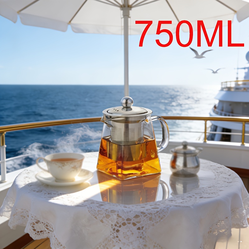 Heat-Resistant Glass Teapot with Stainless Steel Filter