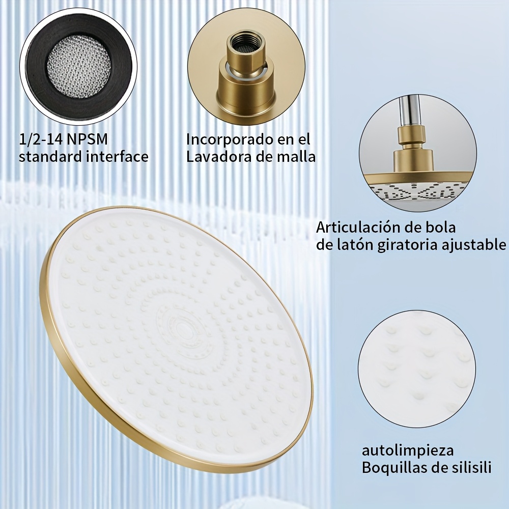 Premium 9-Inch Circular Shower Head, High-Pressure Rain Shower