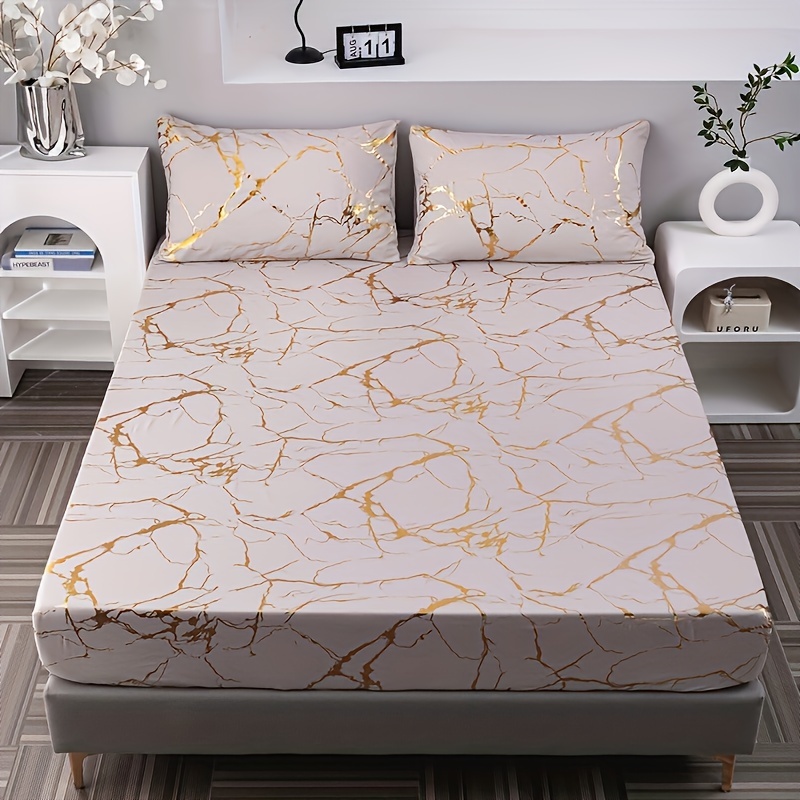 3pcs High-end Stamping Texture Fitted Sheet Set