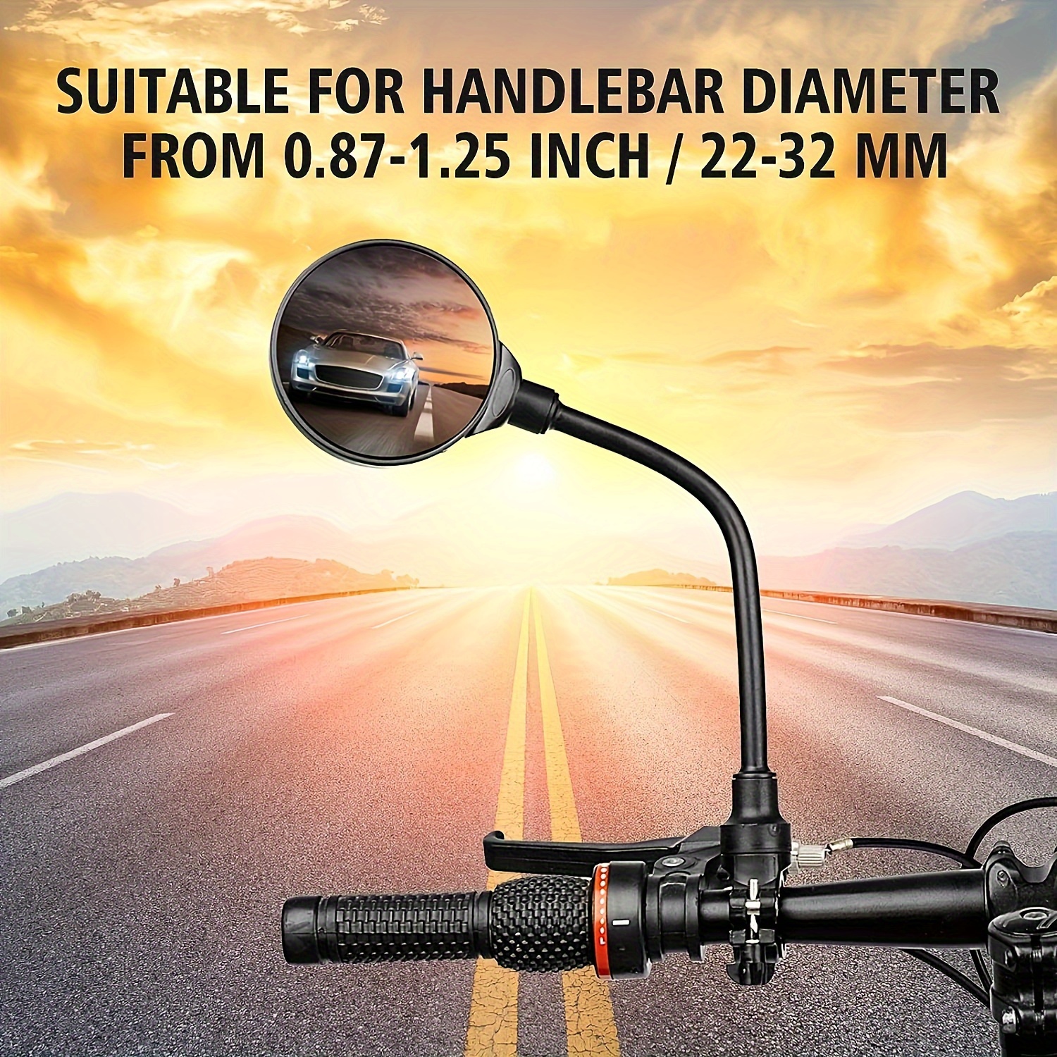 

1set/2sets Bike Rearview Mirrors, Adjustable & Rotatable Wide Angle Handlebar Mounted Mirrors For Bicycles, Easy Install Cycling Safety Accessories