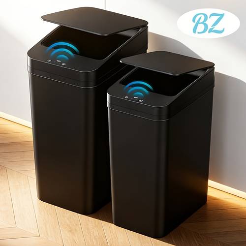 12l 16 trash can motion sensing lidded for bathroom kitchen battery powered touchless automatic operation ideal for compact spaces bathrooms offices bedrooms and living rooms perfect housewarming gift