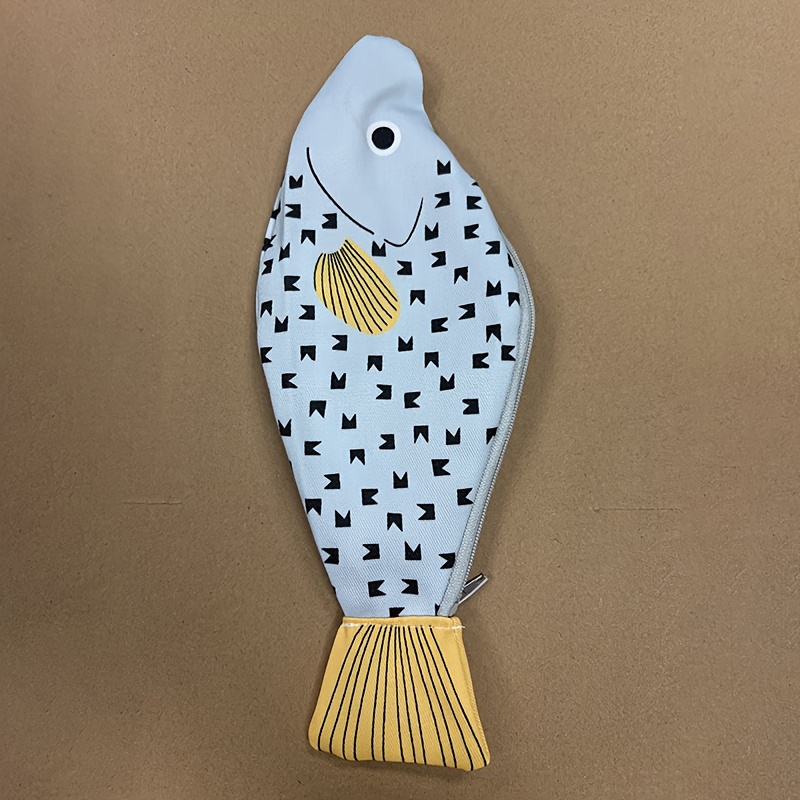 Small Fish Pufferfish Pen Case, Novelty Pencil Storage Set, Fish-shaped Pencil Box, Durable Zippered Stationery Bag Suitable For School And Office Supplies