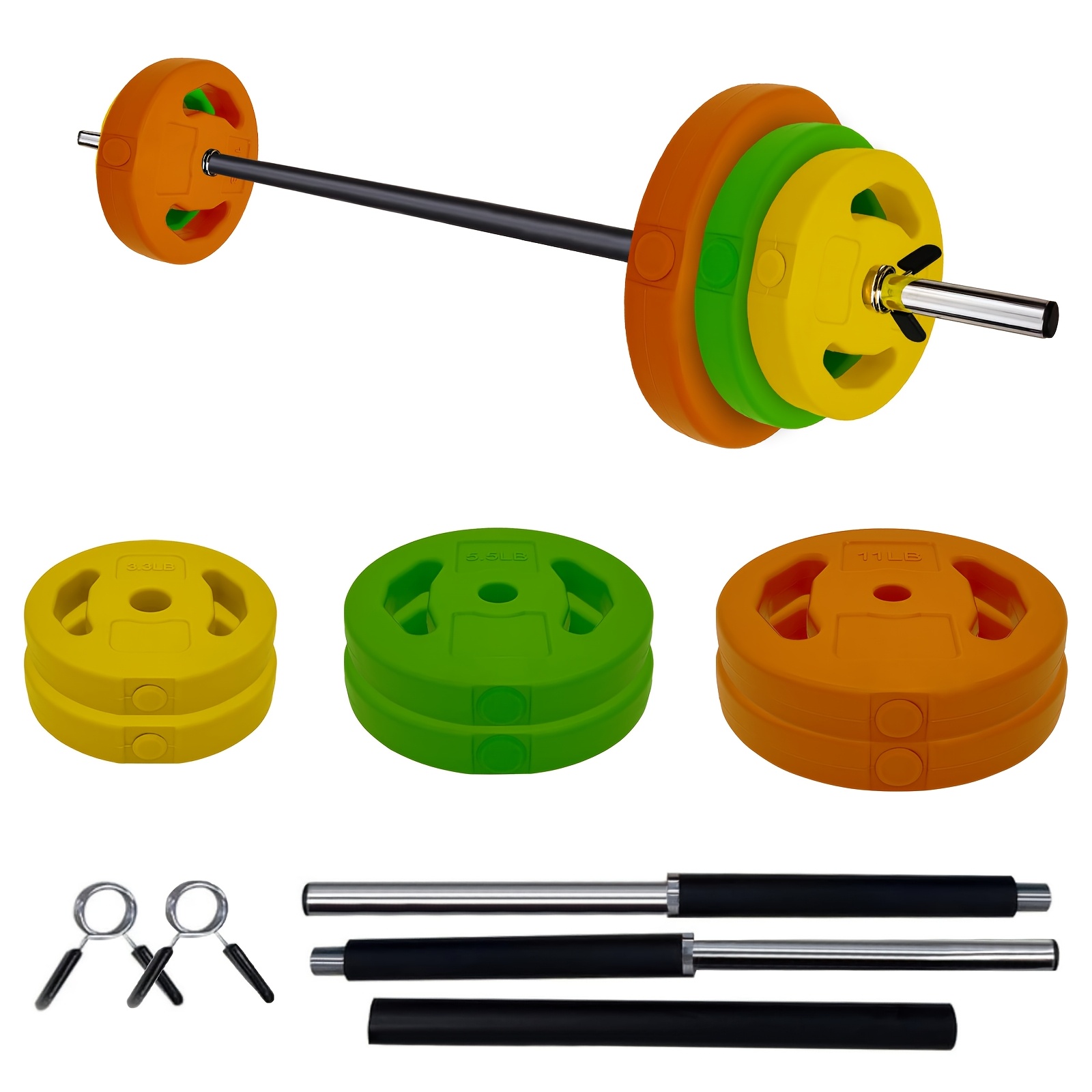Adjustable Barbell Weight Set, Adjustable Free Weights for Home And Gym Workout, 40LB, Black