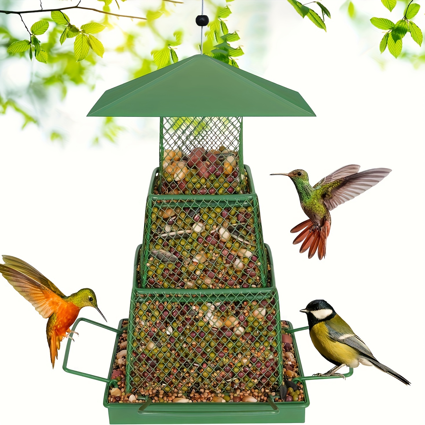 

seed-saving" Heavy-duty Outdoor Bird Feeder - Squirrel Proof, Design For & , Garden & Yard Decor