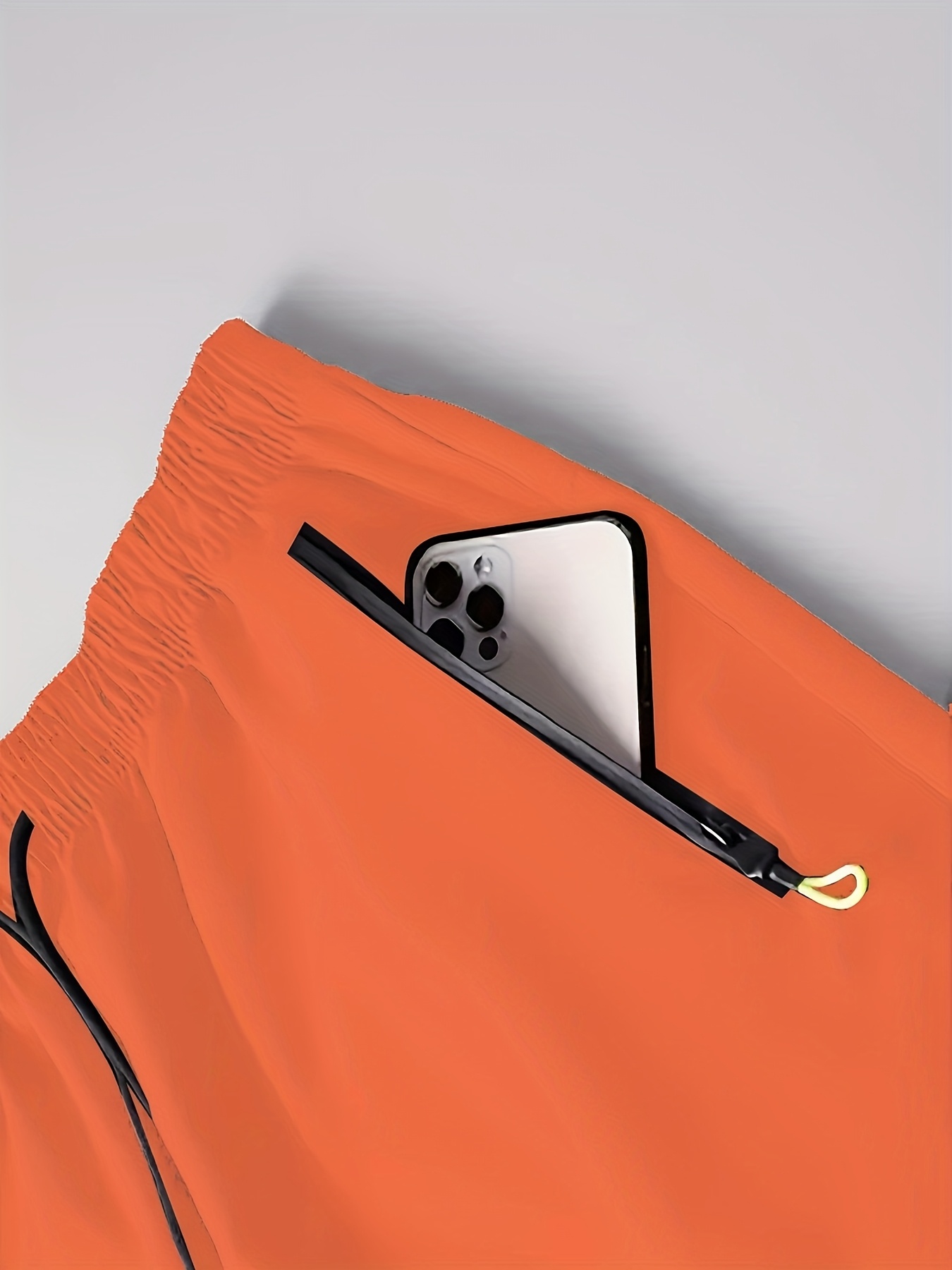 Men's Solid Quick Drying Shorts, Casual Slightly Stretch Elastic Waist Drawstring Shorts For Summer Gym Workout Training