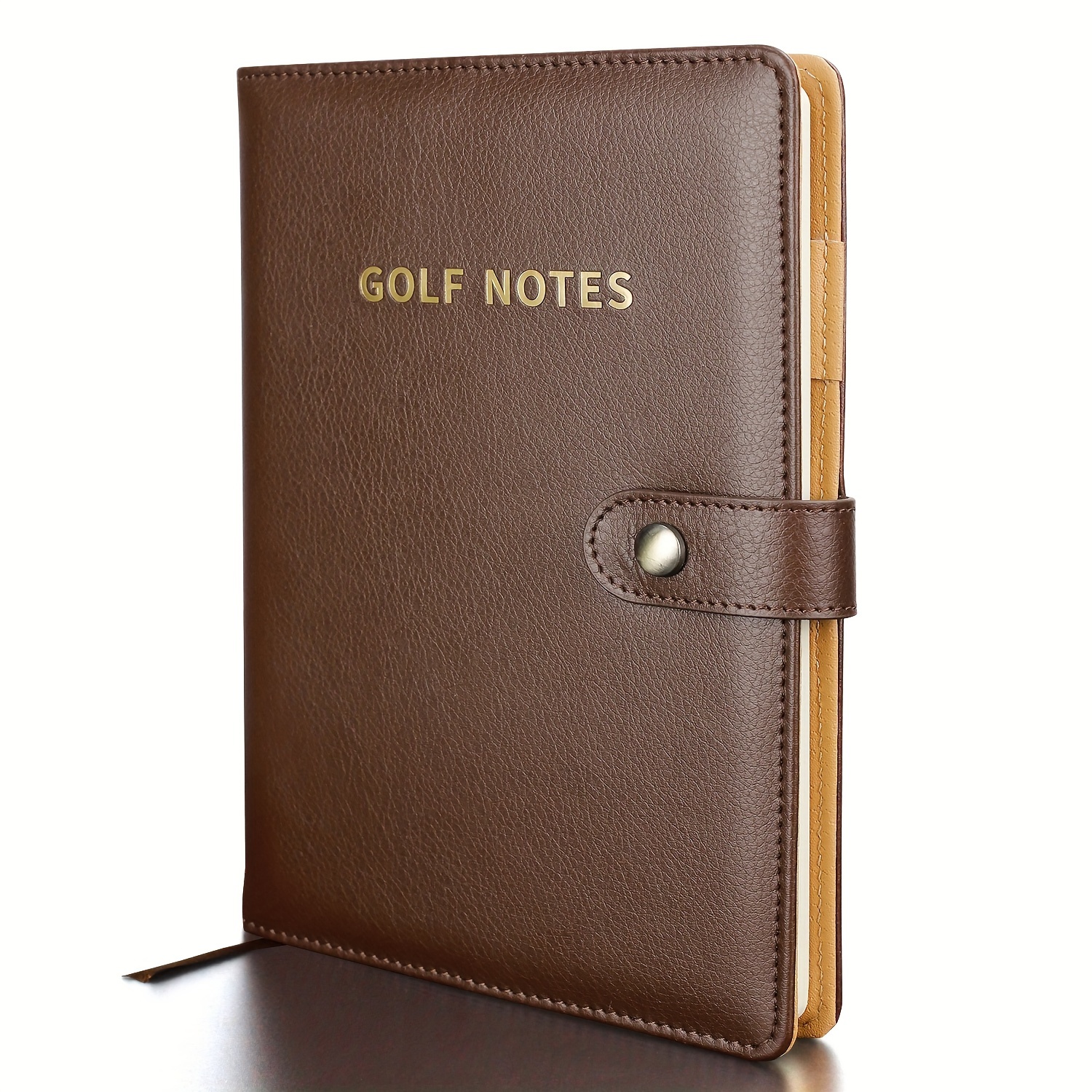 

1pc Golf Scorecard Book, Pu Leather Golf Journal Golf Notebook, Golf Log Book, Golf Score Book - 200 Pages, Golf Gifts For Men Women