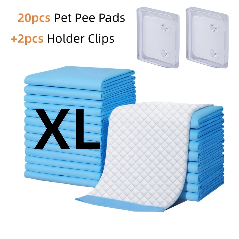 TEMU 22pcs Pet Potty Training Pad And Anti-leak Mat Set, Including 20pcs Disposable Training Pads And 2pcs Hanging Hooks, Essential For Puppy House