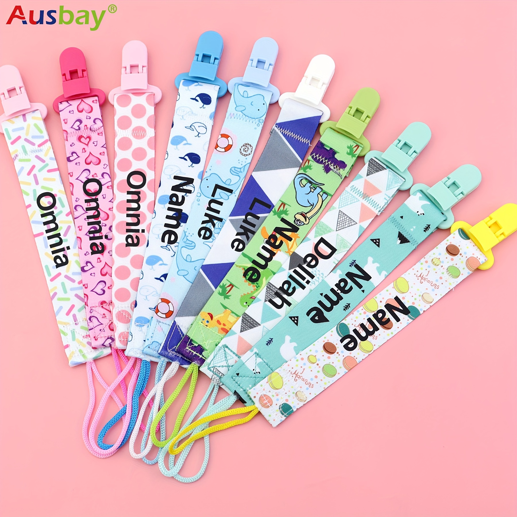 custom name kawaii   soothing item clip perfect gift for   showers cute pink nylon fit details 0