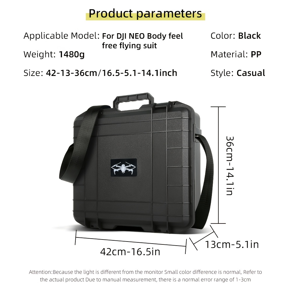 proof waterproof case for dji neo flight glasses n3 durable pp material portable uav protective box with shoulder strap black seejie details 1