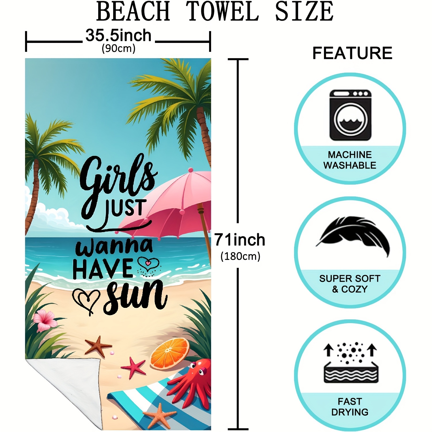 TEMU [jit]valentine's Day Beach Towel, Summer Beach Towel, 2025, New Year , I Love You, 14th, Happy New Year, , Microfiber Thin Lightweight Beach