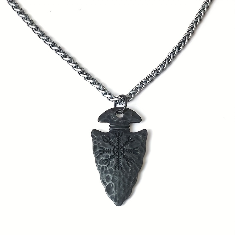Image of Vintage Nordic-style Spear Pendant Necklace For Men, Trendy And Versatile Fashion Necklace For Women, Party Accessory, Valentine's Day, Mother's Day, Father's Day, Birthday Gift