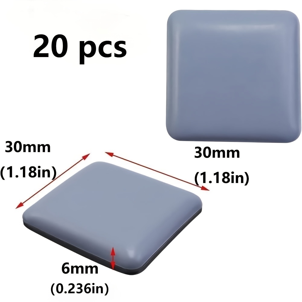 TEMU 20pcs Teflon Furniture Sliders, Square Adhesive Moving Pads, Easy Furniture For Effortless Furniture Movement