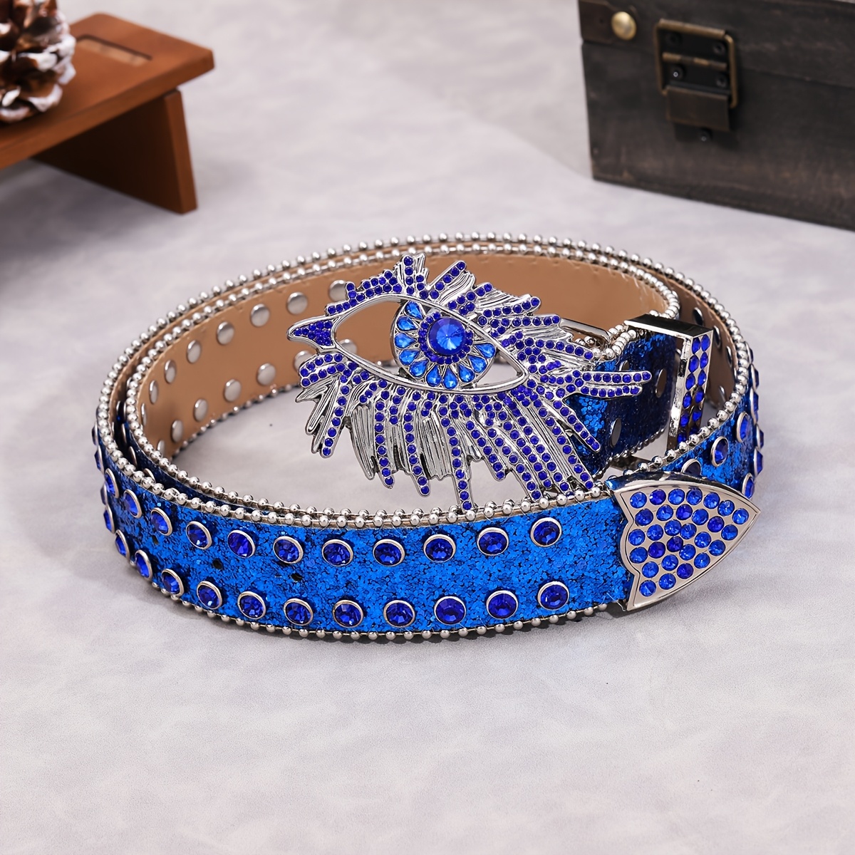 Flamingo Belt w/ Rhinestones, Sequins & Studs - Valentine's Day