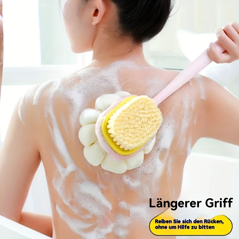 2x Natur-Luffa Rückenschrubber Mit Langem Holzgriff – Für Peeling & Durchblutung, 42 Cm Gesamtlänge