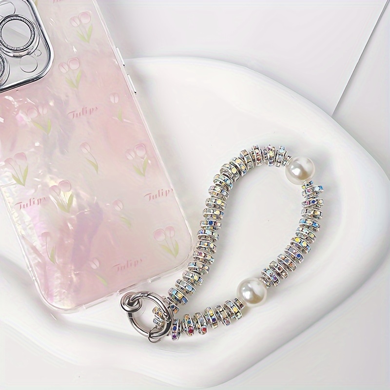 

Artificial Diamond Phone Chain, Phone Case Pendant, Rhinestone Gemstone Pendant Ornament, Universal Phone Chain, Phone Large Pearl Hanging Chain