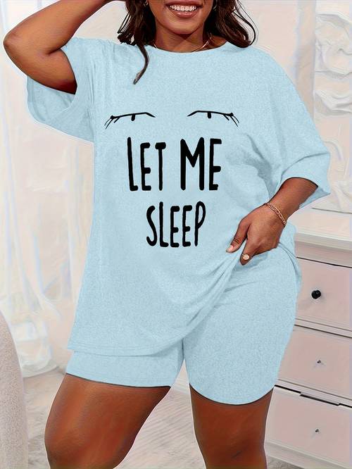 two piece womens plus size leopard print heart print pajama set soft and comfortable short sleeved t shirt and shorts