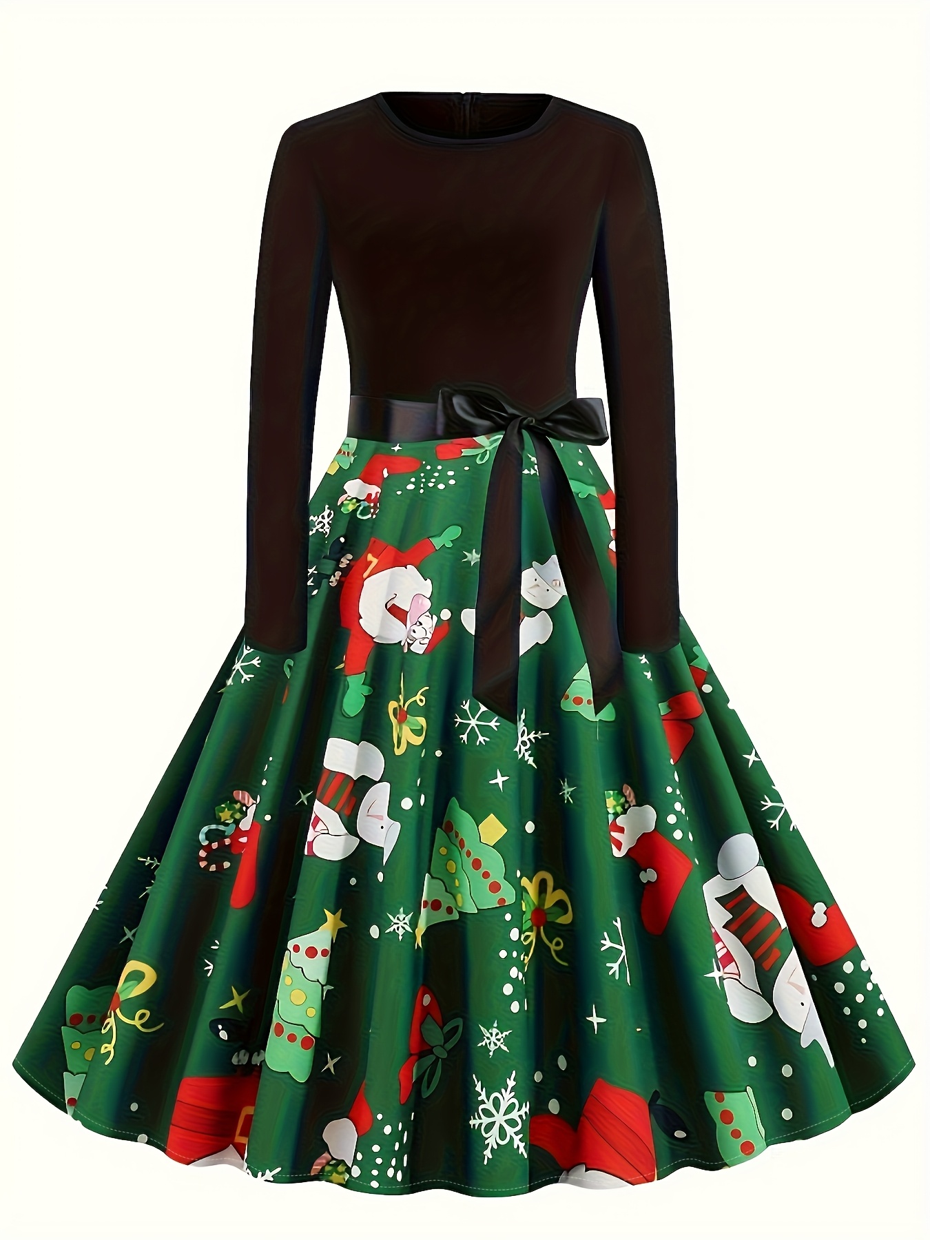 womens vintage long sleeve a line bell christmas dress - Temu Bahrain