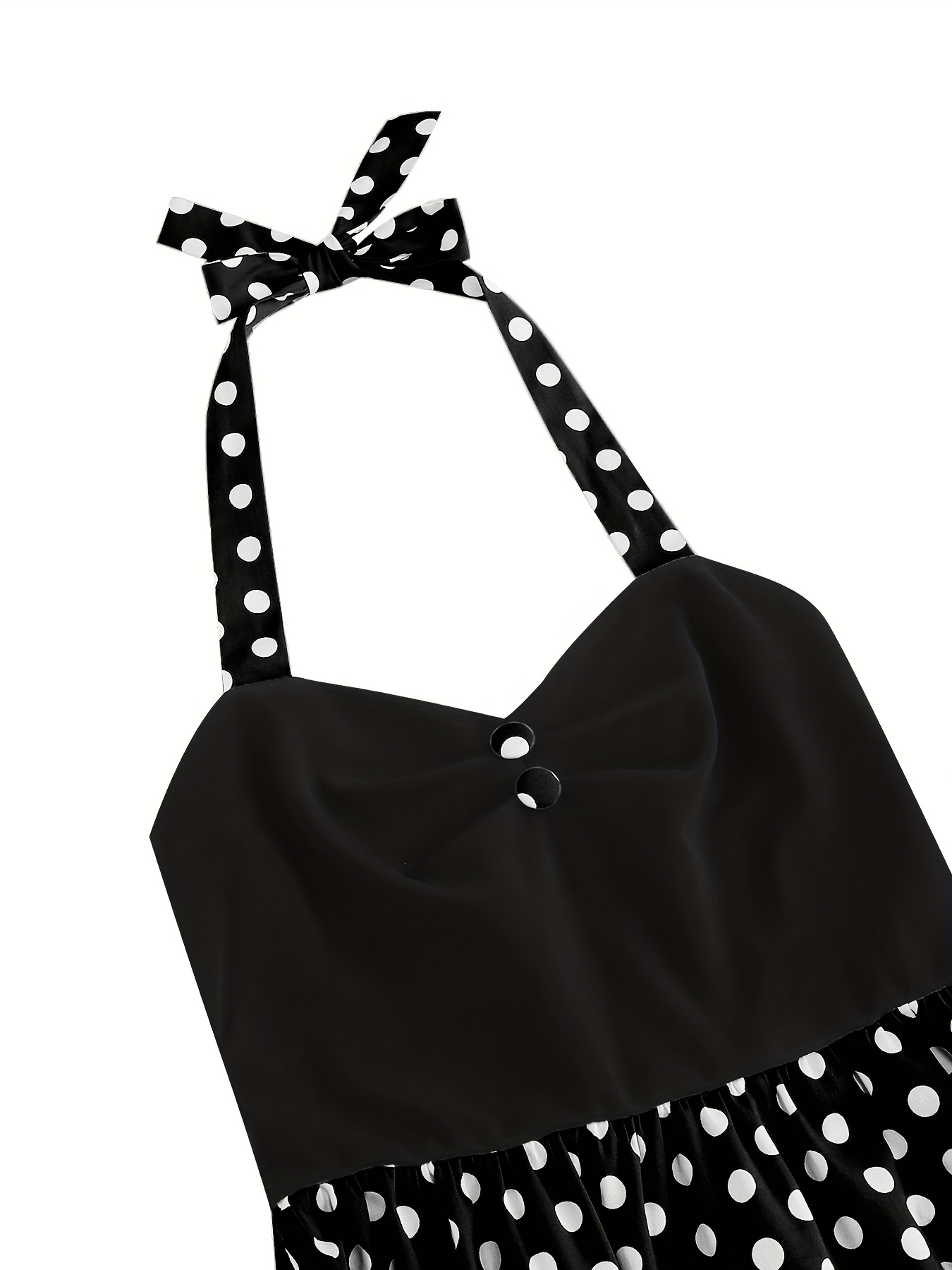 womens vintage 1950s halter neck polka dot dress black white