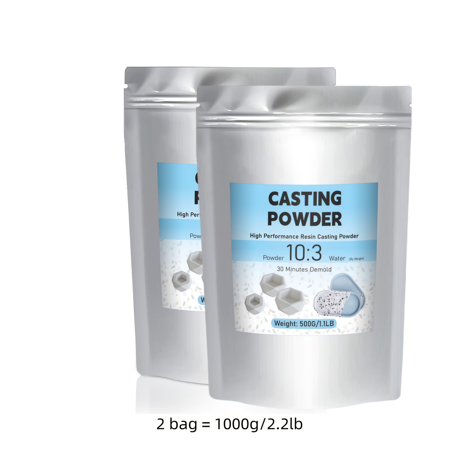 Image of 500g (1.1lbs)/1kg (2.2lbs) Modeling Plaster Powder For Casting, Diy Casting Molds Supplies, Fine Art Plaster For Crafting Concrete, Relief Casting White, Perfect For Crafts And Sculpture Making