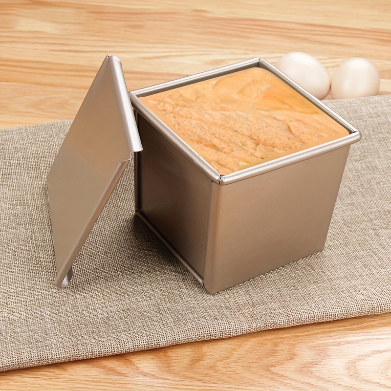 

1pc, Square Loaf Pan (3.93''x3.93''x3.86''), Baking Bread Pan, Toast Making Tool, Non-stick Bakeware, Oven Accessories, Baking Tools, Kitchen Accessories