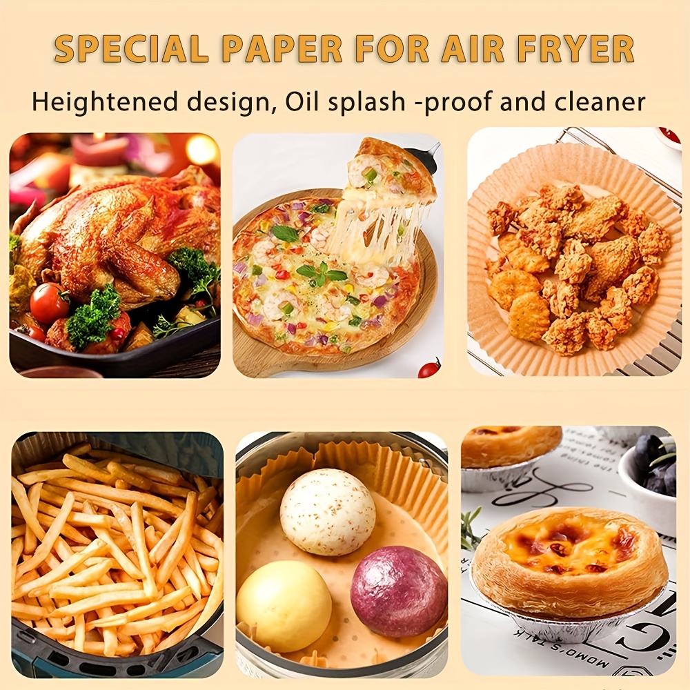 

50/100pcs Premium Disposable Air Fryer Liners - Oil & Proof, Easy Baking Paper For Cooking, Microwave Safe, Ideal For Chicken, Pizza, & Pastries, Air Fryer Accessories