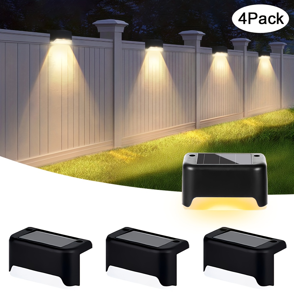 TEMU 32 Pack Solar Deck Lights Outdoor Solar Step Garden Lights - Landscape Lighting And, Led Solar Lights For Outdoor Stairs Arrangement, Step,