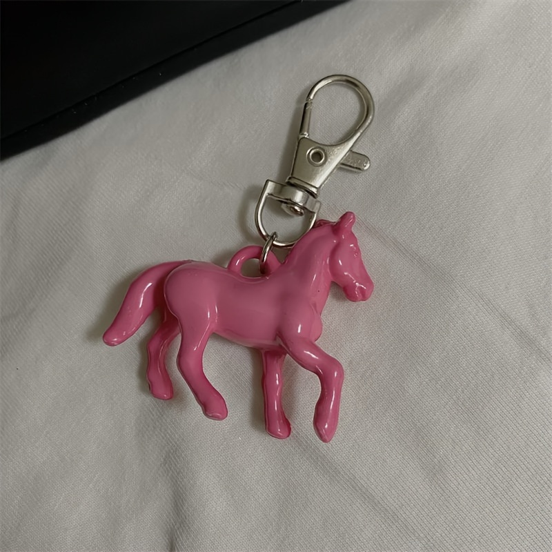 

[popular ] 1pc Pink Pony Unicorn Keychain, Acrylic Silicone Pendant For Couples, Hip-hop Style Bag Charm, Animal Theme, Lobster Clasp - Ideal For Students And Anniversary Gifts