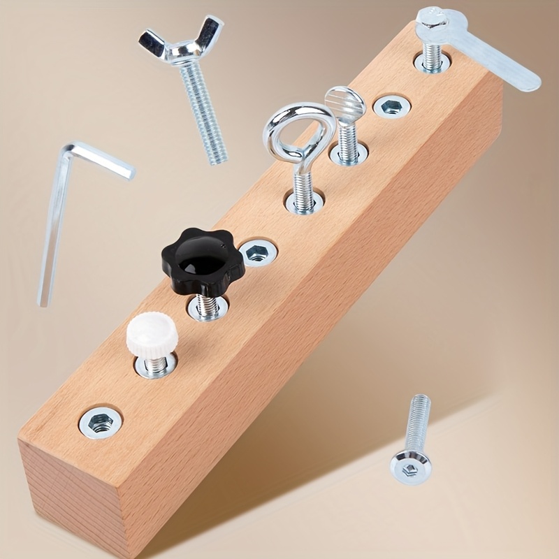 Screw Tightening Game, Wooden Screw Tightening Assembly And Disassembly, Hand-eye Coordination Grasping Wooden, Daily Life Area Material Teaching Aids