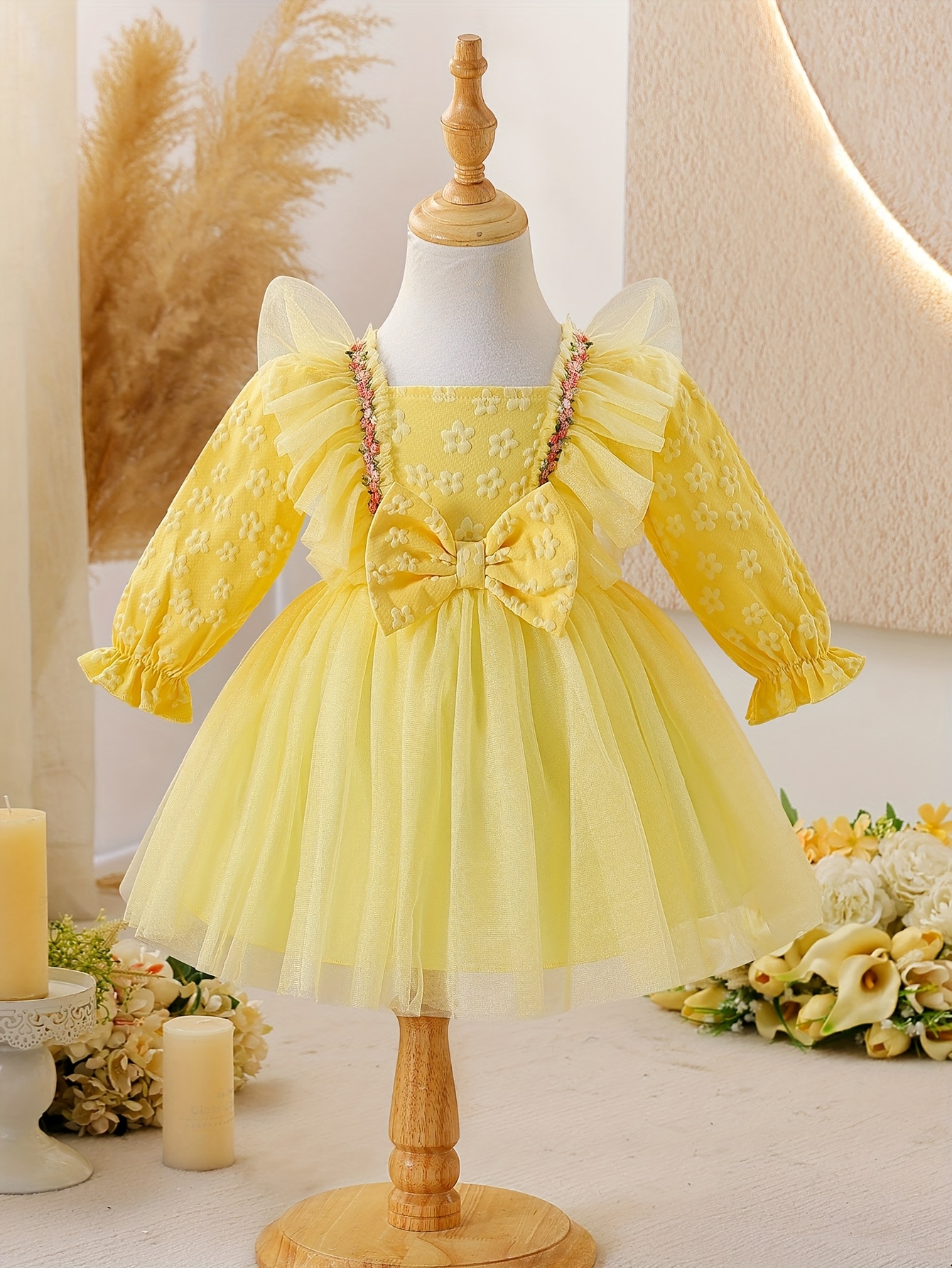 yellow dress for wedding guest Elegant Yellow Column Prom Dress,Yellow Wedding Guest Outfit Y5421 –  Simplepromdress main image 0