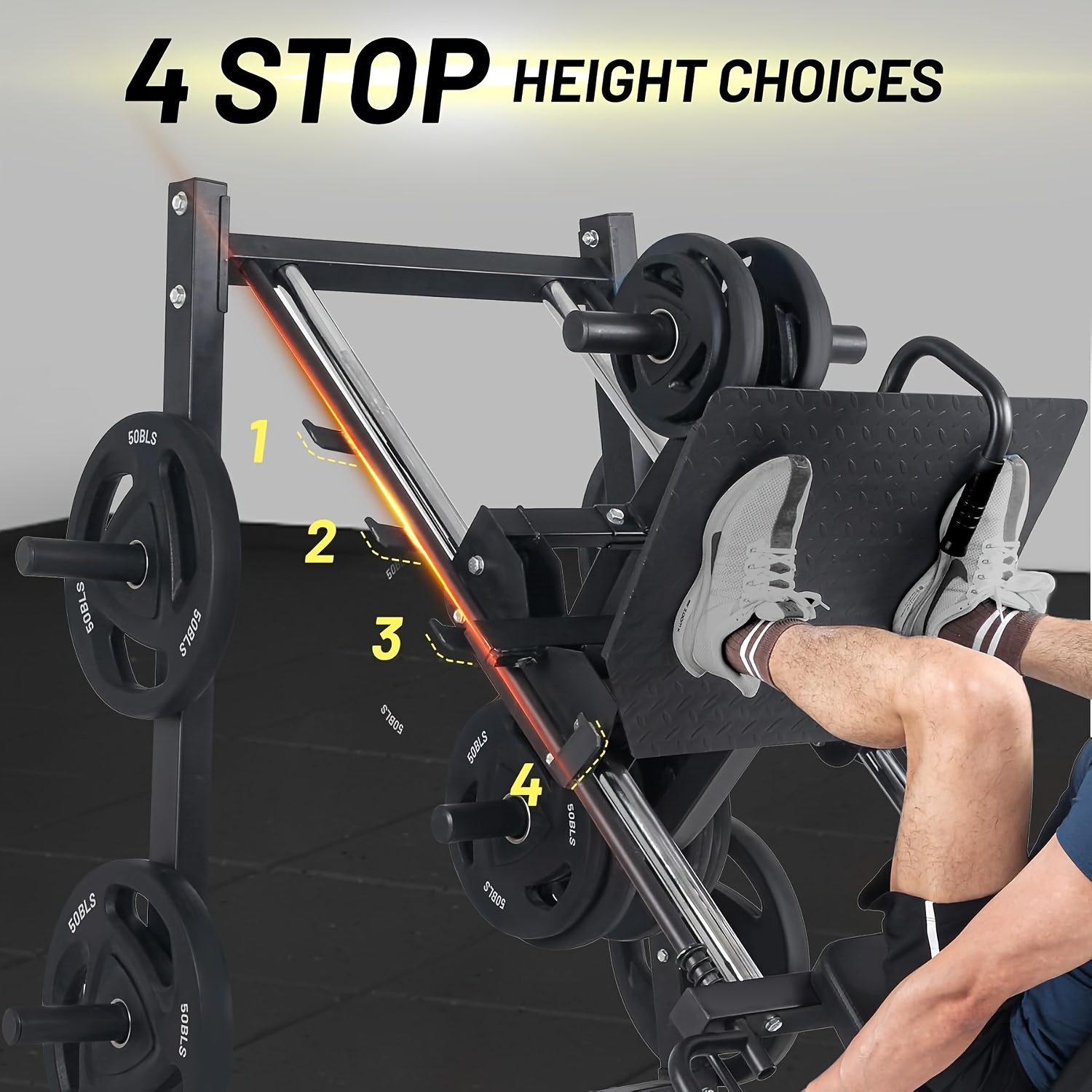 de piernas con bloque de pantorrillas, máquinas de de piernas  ajustables para gimnasio en casa, máquina de sentadillas con almacenamient