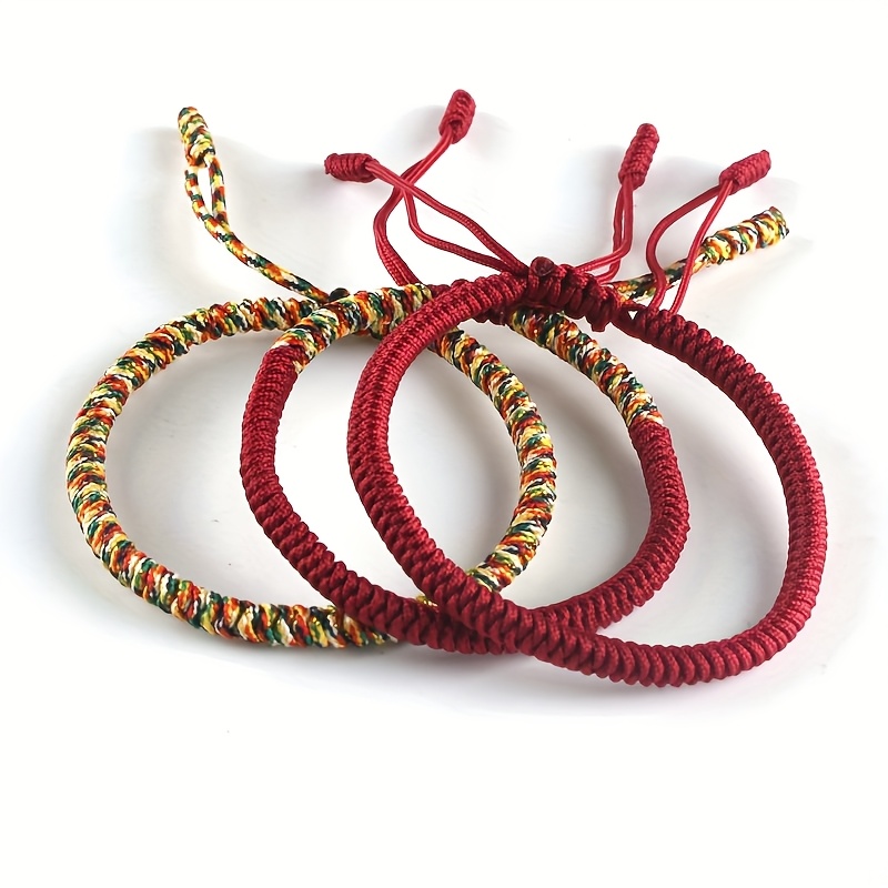 3pcs Tibetan Infinity Knot Bracelets Adjustable Nylon Rope