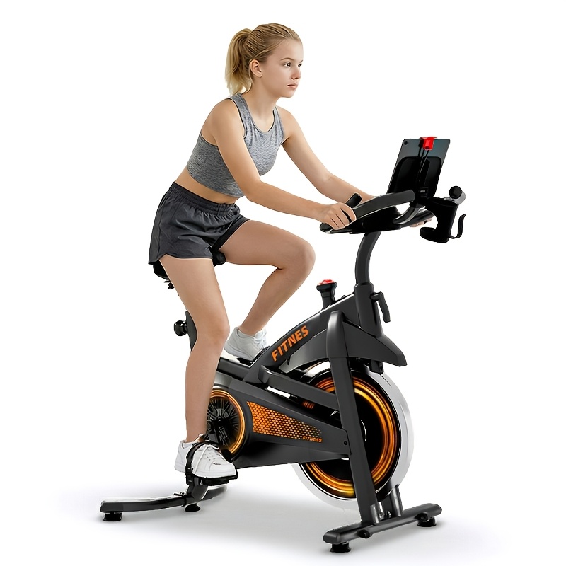 TEMU Exercise Bike, Built With A Comfortable Multi-level Adjustable , Supporting Up To 300 Lbs, Using A Smooth 25 System, And Offering Adjustable